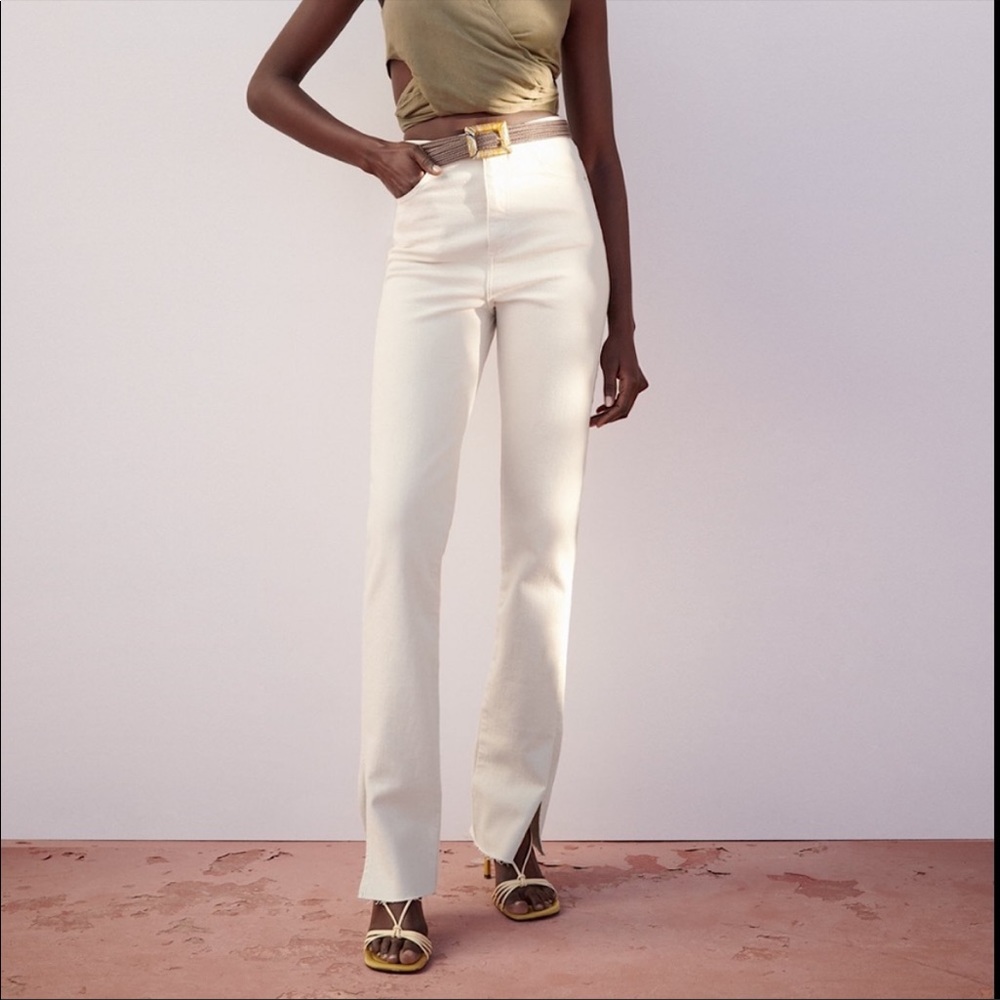 Zara split slim flare jeans